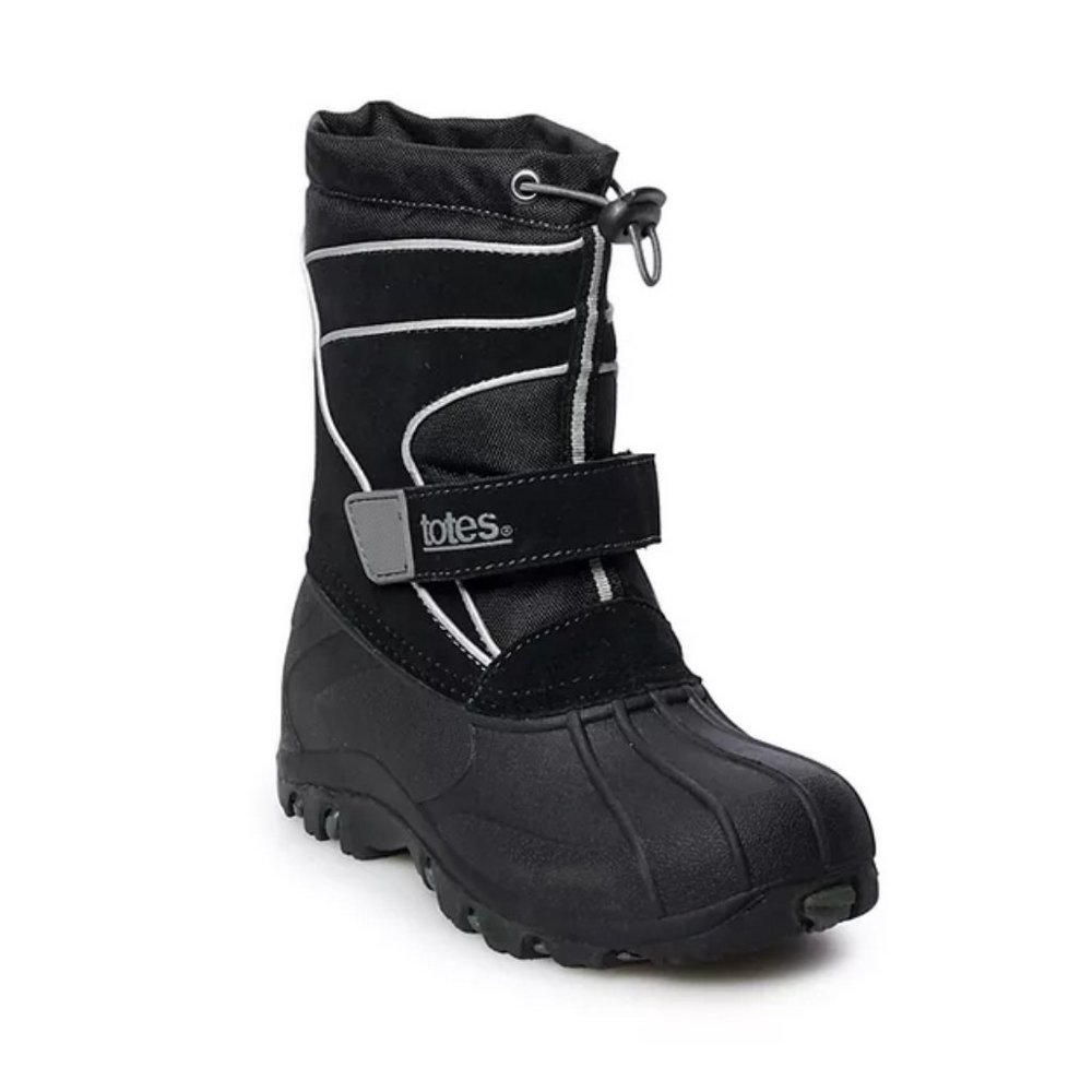 Totes Todd Black Winter Snow Duck Boots 1 or 13